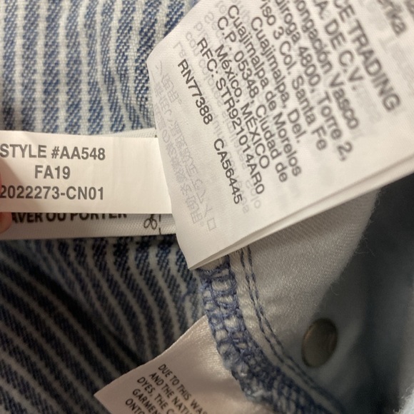 Madewell Blue and White Piper Stripe 9" Mid Rise Skinny Jeans NWT Size 31 - Picture 13 of 15